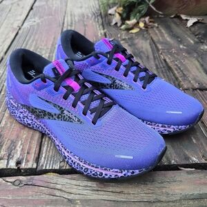 Brooks, Womens, Ghost 14, Electric Cheetah, Purple, Black, Sz 12